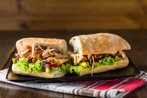 Húzta sertés szendvicset — Stock Fotó