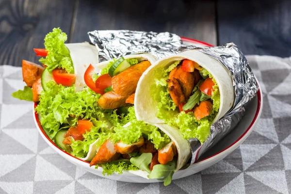 Tortillas con carne e verdure — Foto Stock