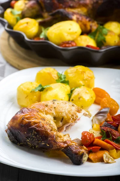 Patatesli kızarmış tavuk.