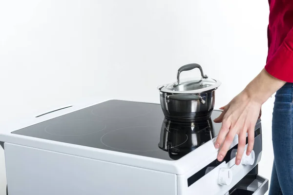 Cooking on the induction cooker — Stock Photo, Image