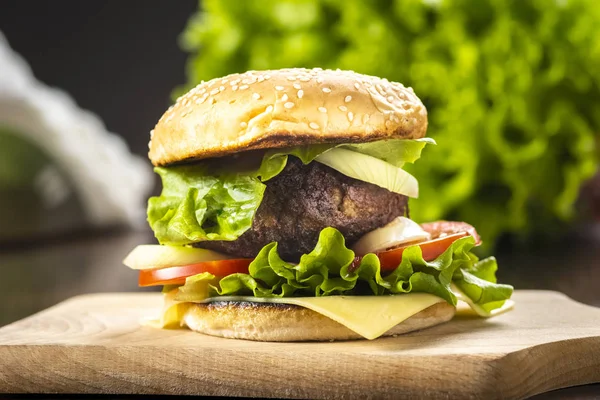 Hamburguesa casera con queso —  Fotos de Stock