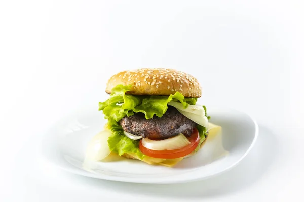 Ev yapımı burger peynirli — Stok fotoğraf