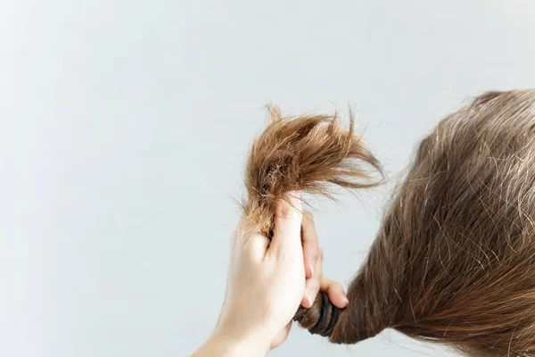 Spitzen und Haare werden von Frauenthemen geschnitten — Stockfoto