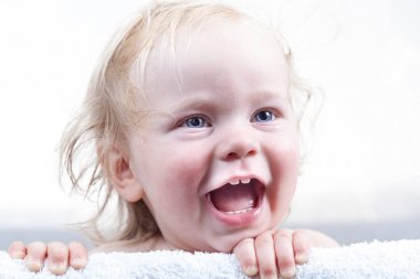 portret komik bebek toddler sarışın çocuk