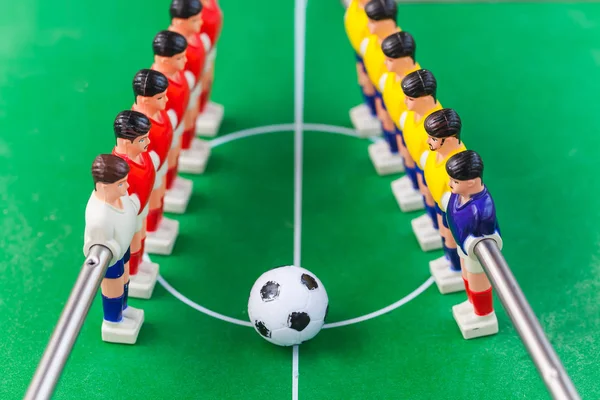 Foosball table soccer .sport teame football players — Stock Photo, Image