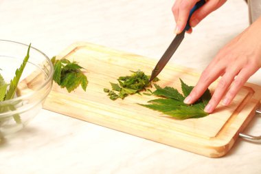 Taze kenevir Dilimleme salata yaprakları