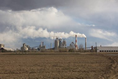 bitki fabrika üretim boru çimento fabrikası duman