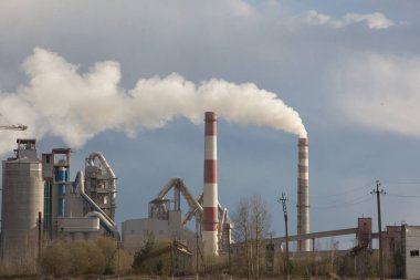 bitki fabrika üretim boru çimento fabrikası duman