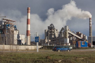 bitki fabrika üretim boru çimento fabrikası duman