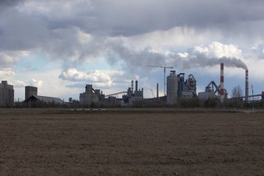 bitki fabrika üretim boru çimento fabrikası duman