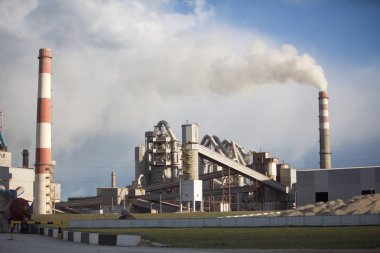 bitki fabrika üretim boru çimento fabrikası duman