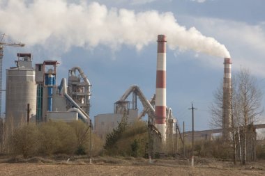 bitki fabrika üretim boru çimento fabrikası duman