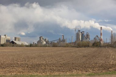 bitki fabrika üretim boru çimento fabrikası duman