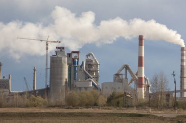 bitki fabrika üretim boru çimento fabrikası duman