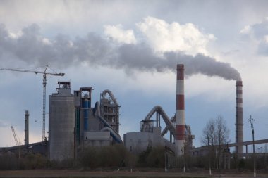 bitki fabrika üretim boru çimento fabrikası duman