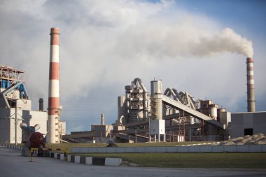 bitki fabrika üretim boru çimento fabrikası duman