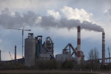 bitki fabrika üretim boru çimento fabrikası duman