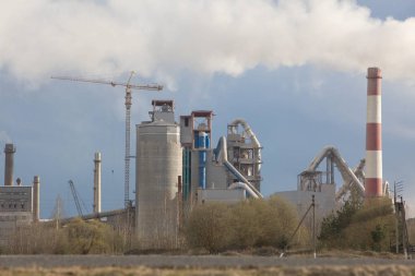 bitki fabrika üretim boru çimento fabrikası duman