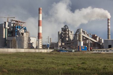 bitki fabrika üretim boru çimento fabrikası duman