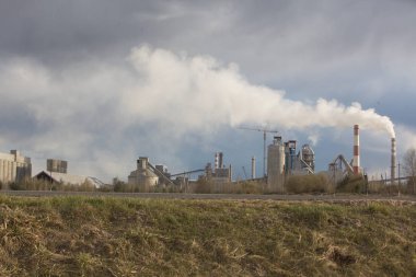 bitki fabrika üretim boru çimento fabrikası duman