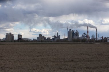 bitki fabrika üretim boru çimento fabrikası duman