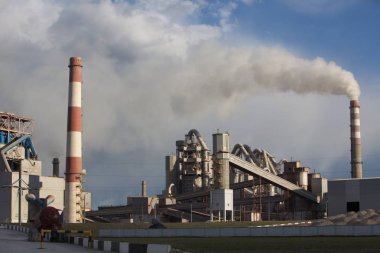 bitki fabrika üretim boru çimento fabrikası duman