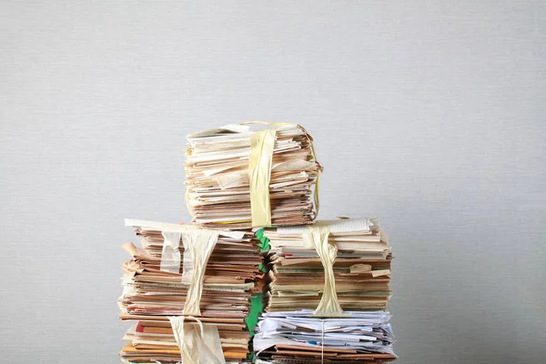 A pack of old office papers for recycling of waste paper