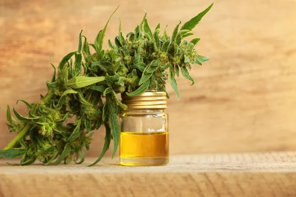 Cannabisolie en hennep — Stockfoto