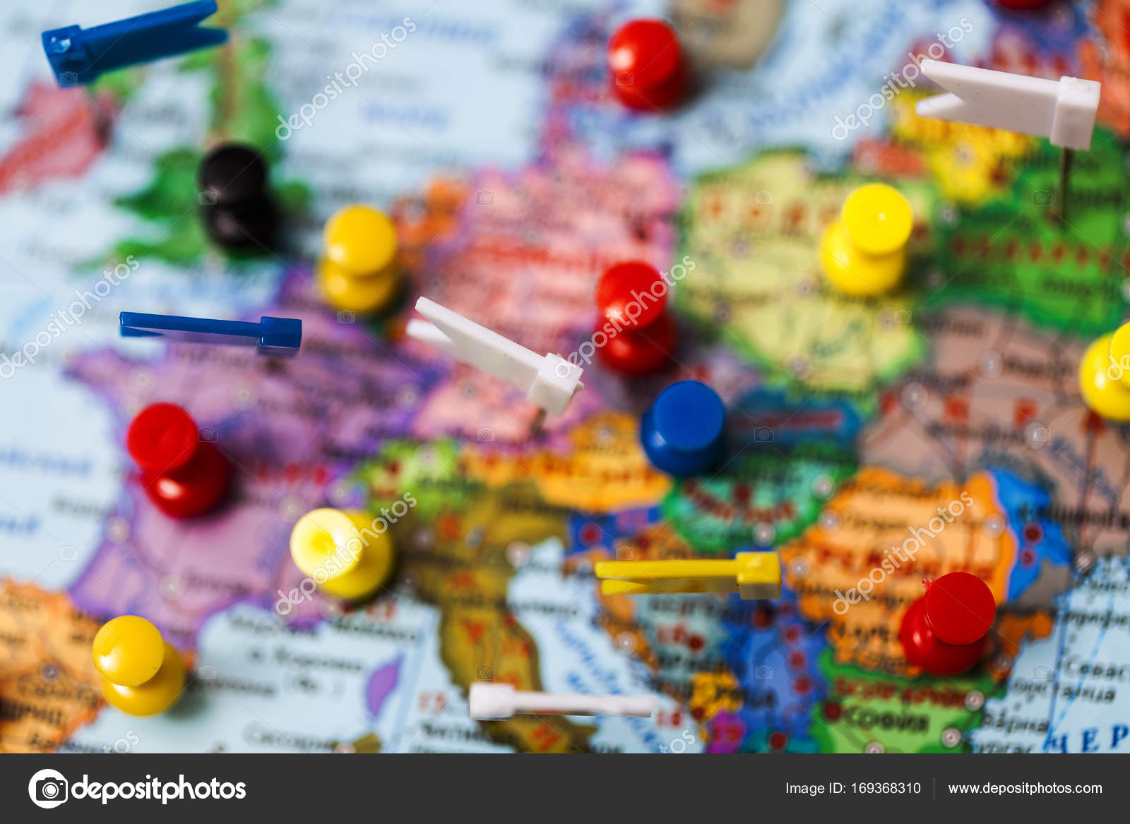 world map country flags marked pin city pinpoint stock photo