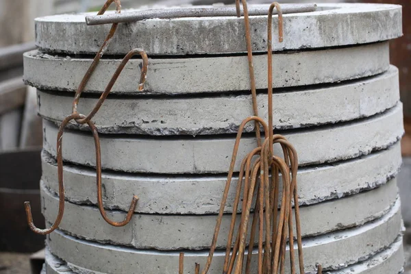 Mallen voor betonconstructies in de fabriek — Stockfoto