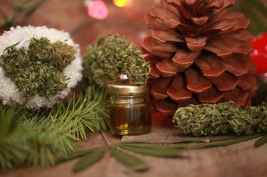 Noel Baba kırmızı Noel önyükleme esrar ile
