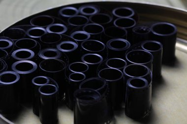 bir yuvarlak metal içinde film Arşiv negatif olabilir