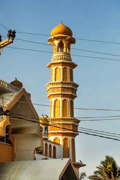 Sri Lanka Negombo 2020 Muslim Masjid Minaret Terhadap Langit — Stok Foto