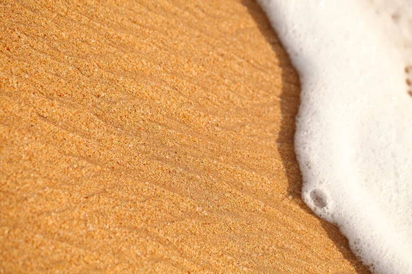 Espuma Branca Praia Oceano Tropical Arenoso — Fotografia de Stock