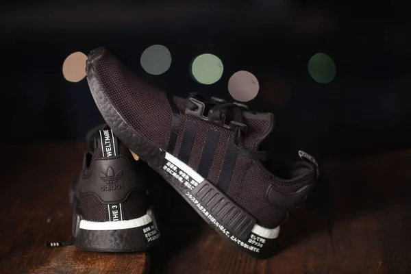 Fekete Sportcipő Adidas Modell Nmd Belarus Minsk 2020 — Stock Fotó