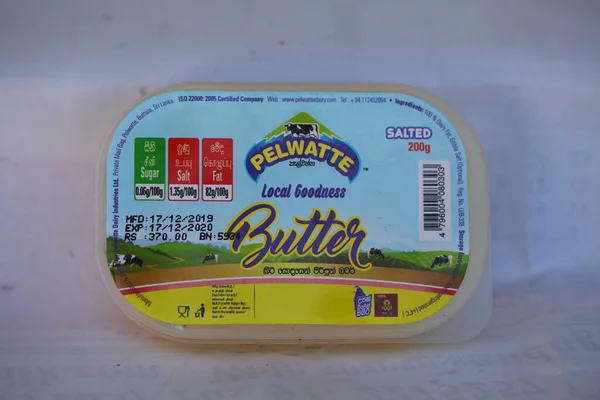 Beurre Vache Fondu Dans Emballage Plastique Sri Lanka Hikkaduwa 2019 — Photo