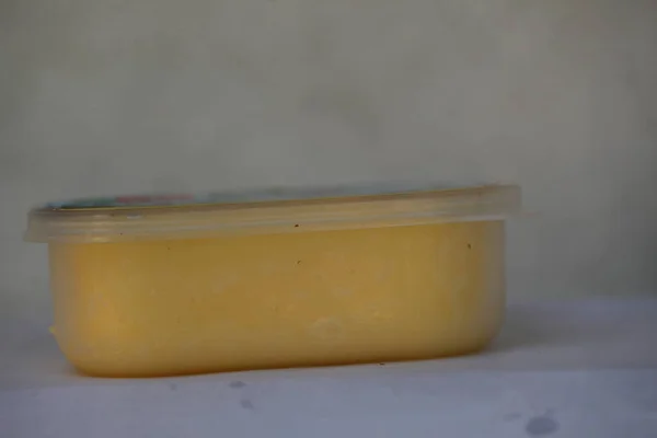 Mantequilla Vaca Derretida Envases Plástico Sri Lanka Hikkaduwa 2019 —  Fotos de Stock