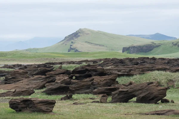 落ち着いた色と抽象的な岩のアイスランドの風景 — ストック写真