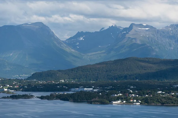 Summer landscape in Norway, view from the Aksla mountain in the — Stock Photo, Image