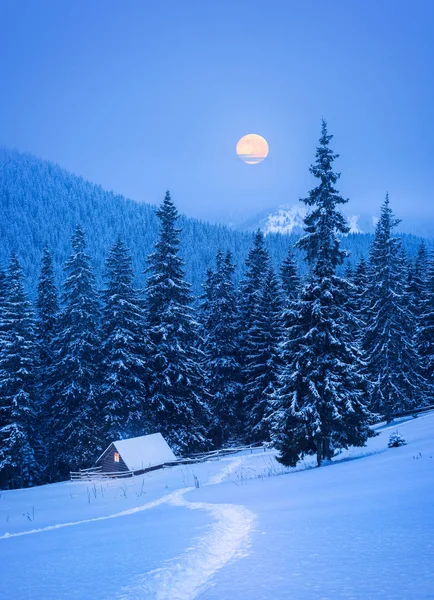 山の家でのクリスマス風景 — ストック写真