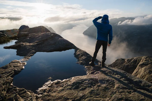 ノルウェーのリーセ フィヨルドのパノラマ — ストック写真