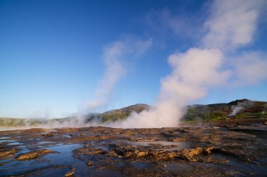 Valley of Geysers in Iceland clipart