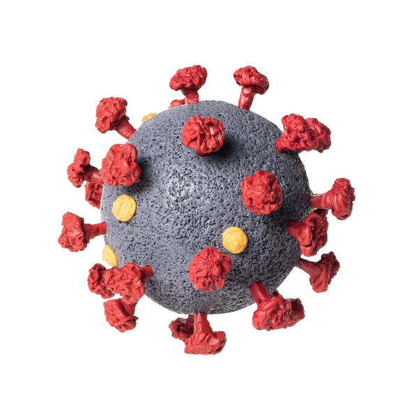 Primer Plano Del Coronavirus Sars Cov Aislado Sobre Fondo Blanco —  Fotos de Stock