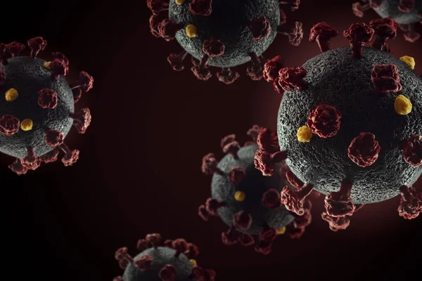 Abstracte Achtergrond Met Coronavirus Close Virus Ruimte Leeg Voor Ontwerp — Stockfoto