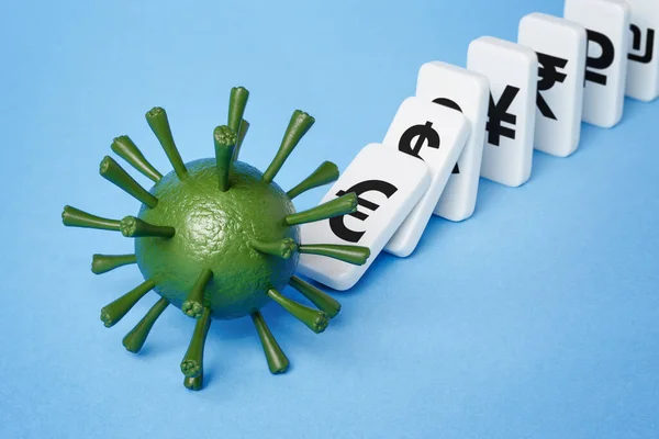 Coronavirus Doodt Economie Covid Pandemie Veroorzaakt Wereldwijde Financiële Crisis — Stockfoto