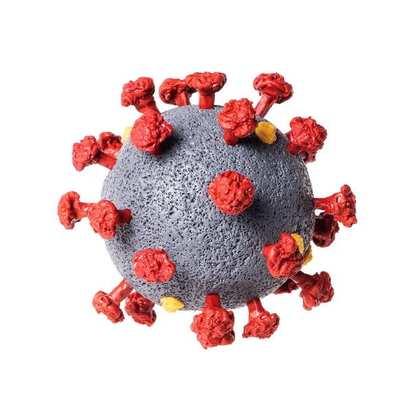 Primer Plano Del Modelo Coronavirus Sars Cov Aislar Sobre Fondo —  Fotos de Stock