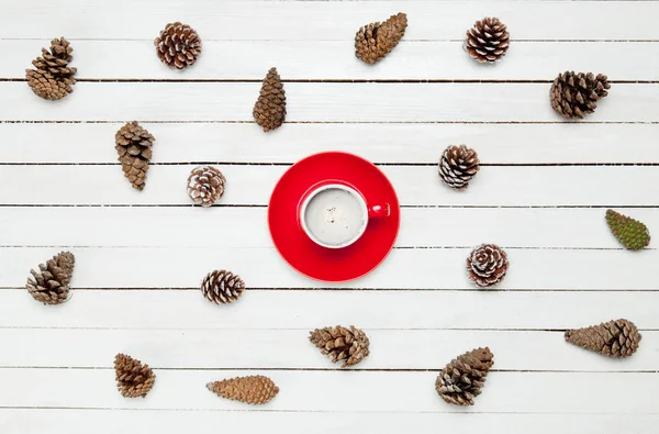 Red cup of coffee — Stock Photo, Image