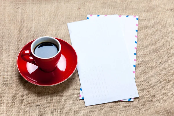 Taza roja de café — Foto de Stock