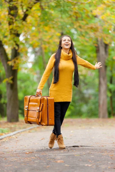 아름 다운 젊은 여자 가방 — 스톡 사진
