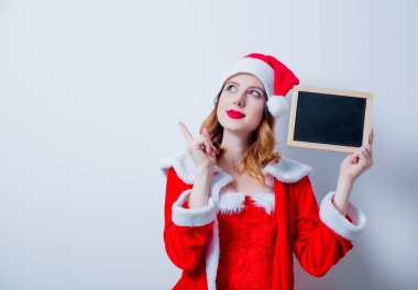 Noel Baba kız kırmızı elbiseler kurulu